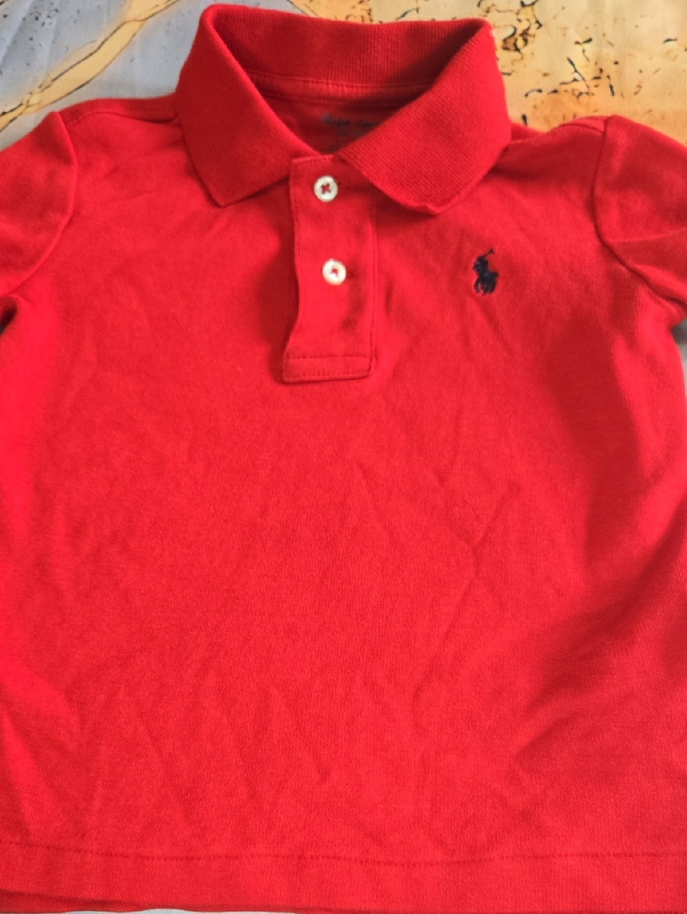Ralph Lauren Red Polo with Navy Logo